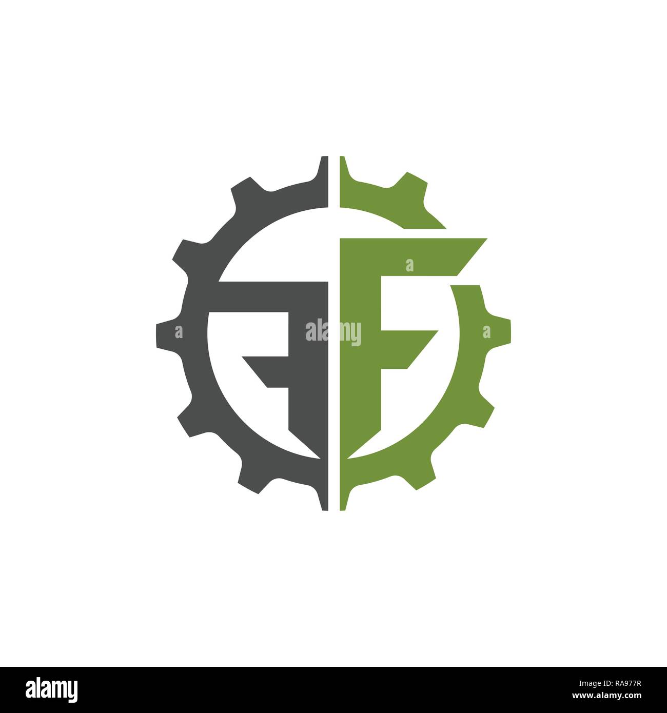 Creative lettera F quadrato modello logo illustrazione vettoriale, il Logo per la corporate identity della compagnia della lettera F, font tipografici Illustrazione Vettoriale