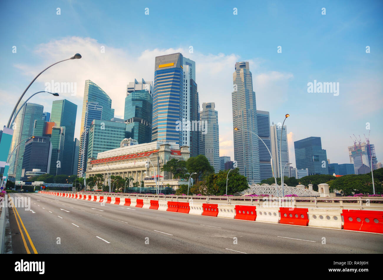 Singapore distretto finanziario di mattina Foto Stock