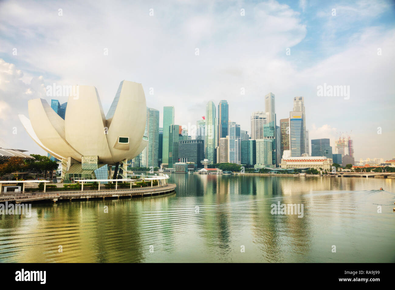 Singapore distretto finanziario di prima mattina Foto Stock