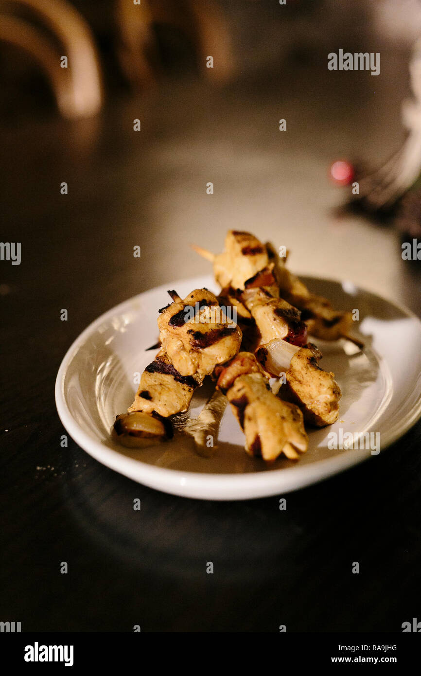 Spiedino di pollo Foto Stock