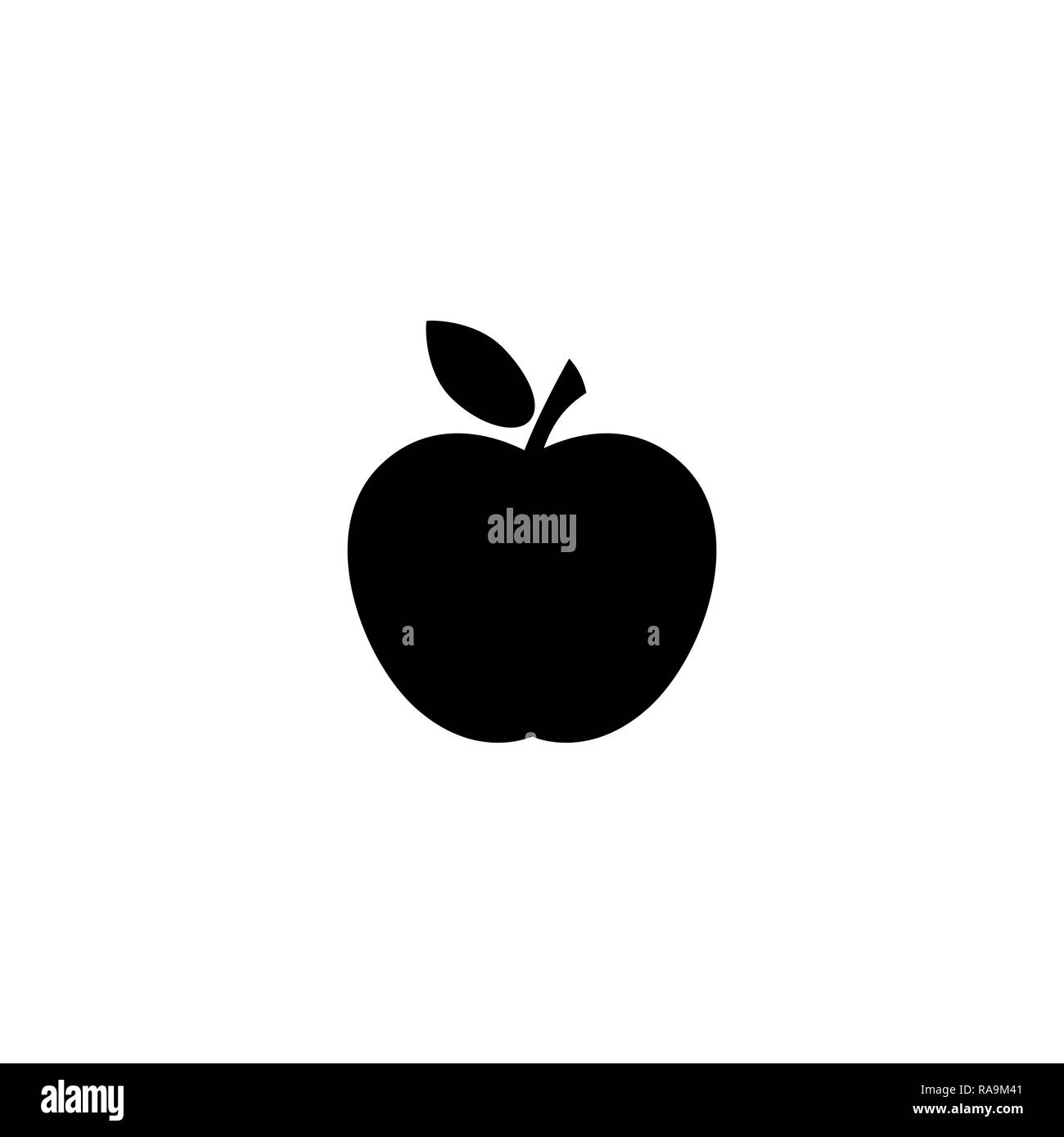 Icona di Apple in nero Illustrazione Vettoriale