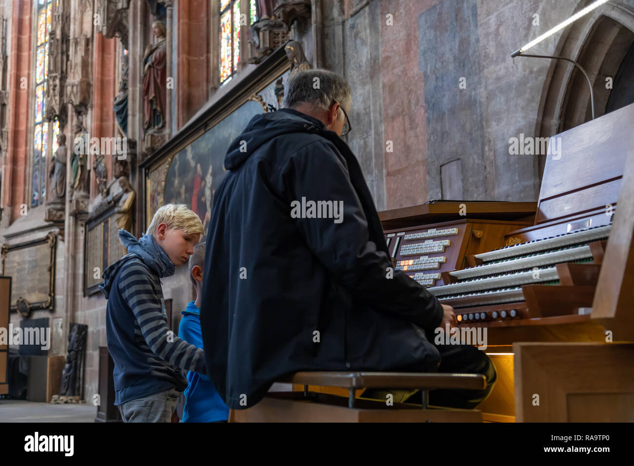 Norimberga organista della cattedrale Foto Stock