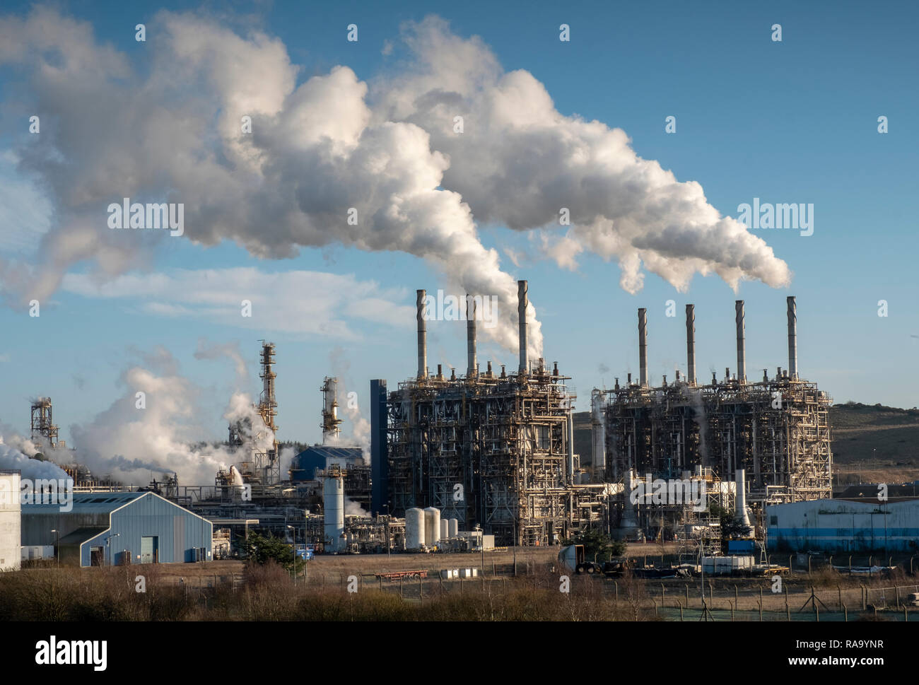 Mossmorran impianto gas, Cowdenbeath, Fife, Scozia. Foto Stock