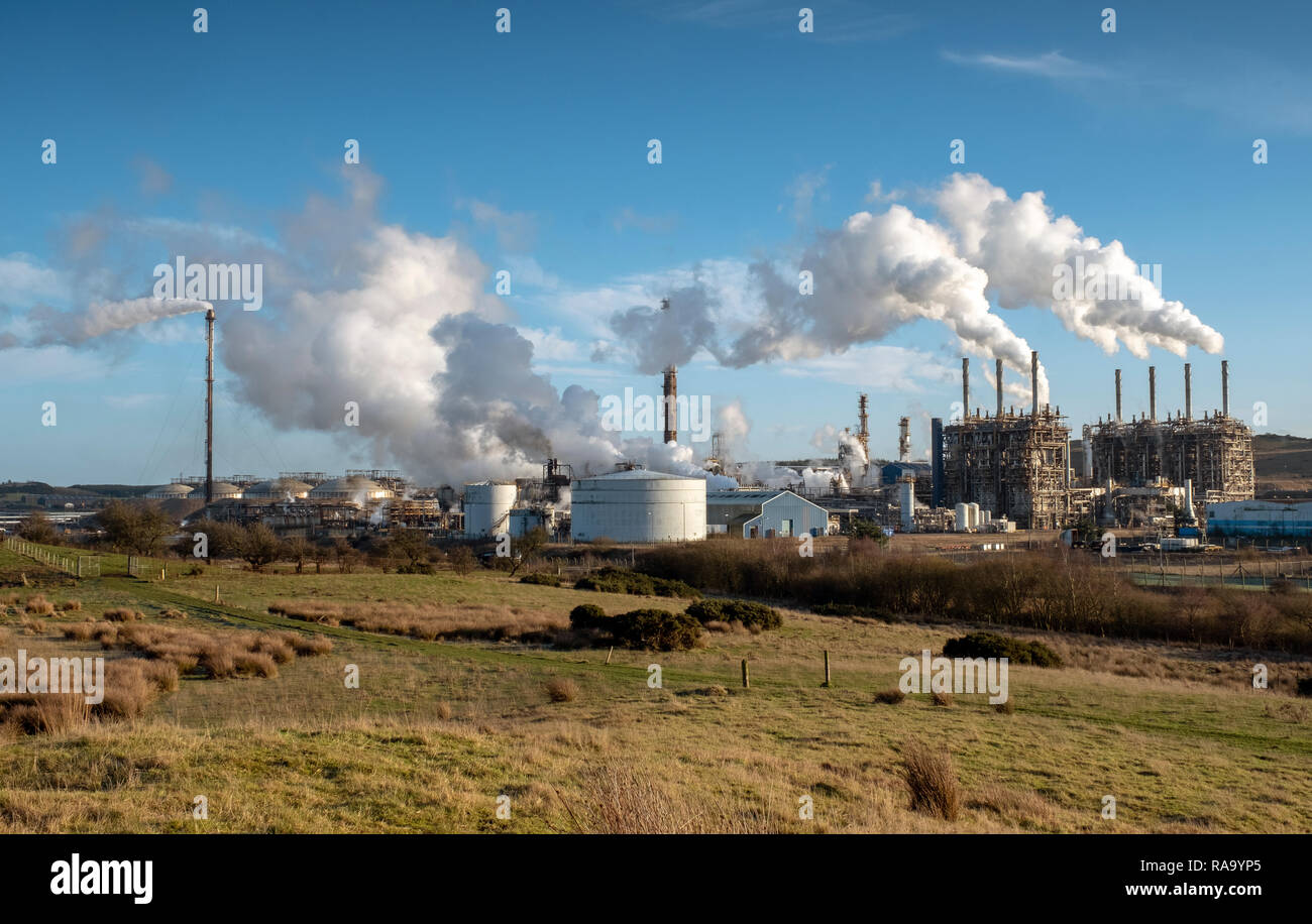 Mossmorran impianto gas, Cowdenbeath, Fife, Scozia. Foto Stock