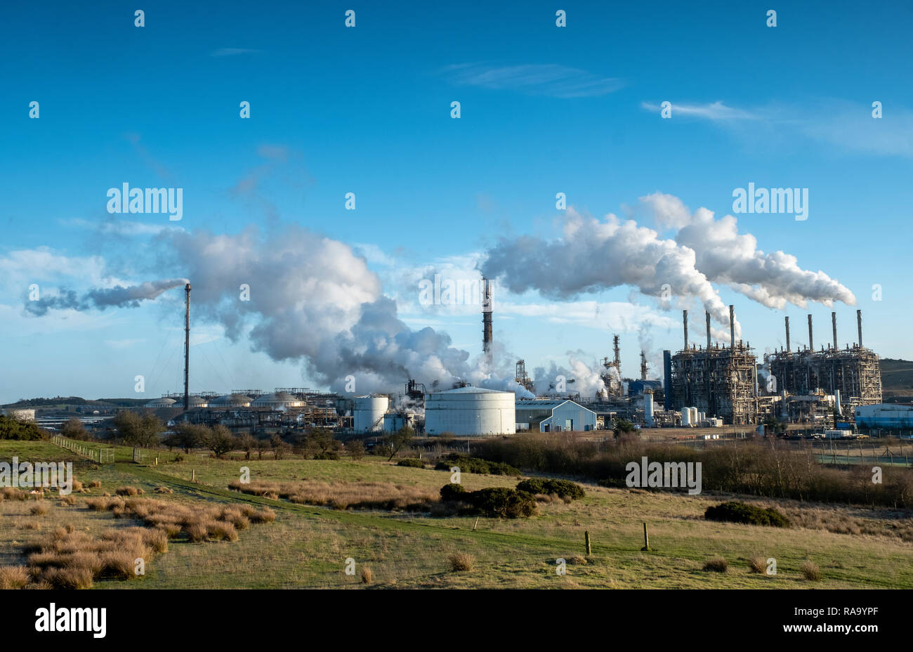 Mossmorran impianto gas, Cowdenbeath, Fife, Scozia. Foto Stock