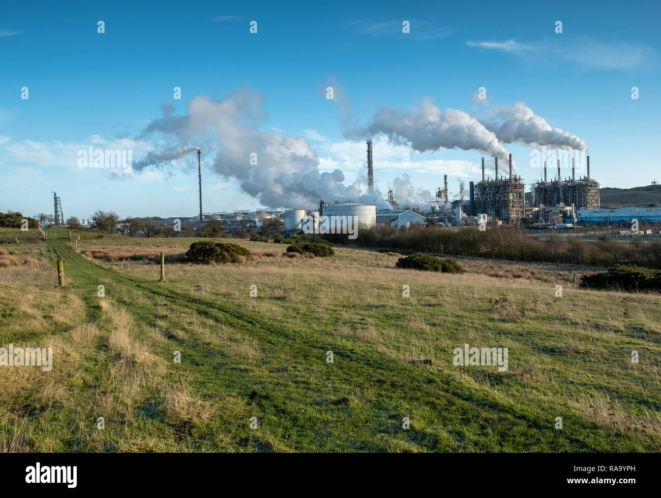 Mossmorran impianto gas, Cowdenbeath, Fife, Scozia. Foto Stock