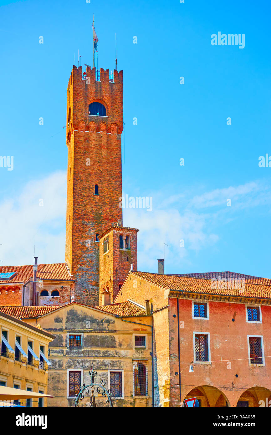 Torre Civica di Treviso, Veneto, Italia Foto Stock