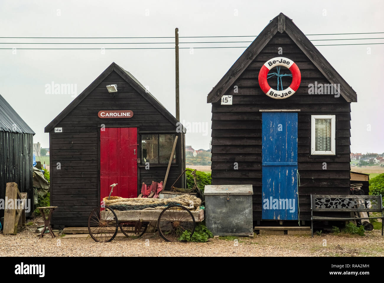 Southwold Beach capanne Suffolk in Inghilterra Foto Stock