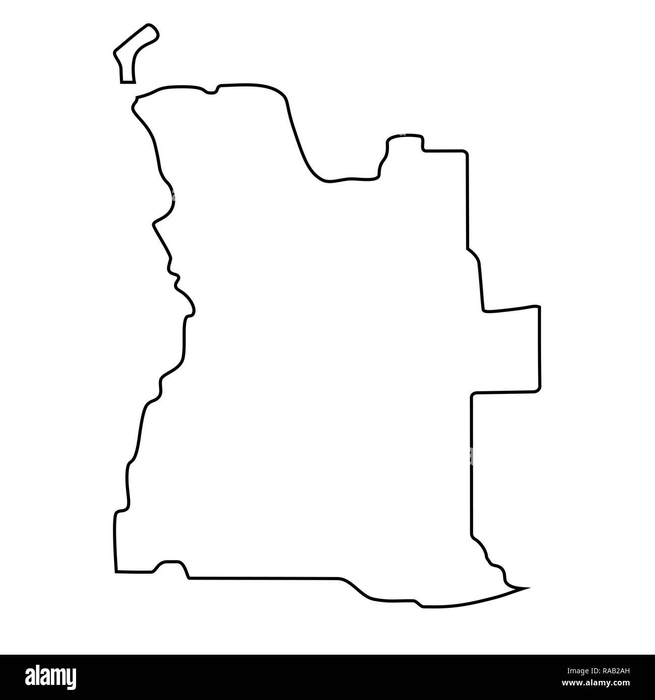Mappa di Angola - contorno. Silhouette di Angola mappa immagine Foto Stock