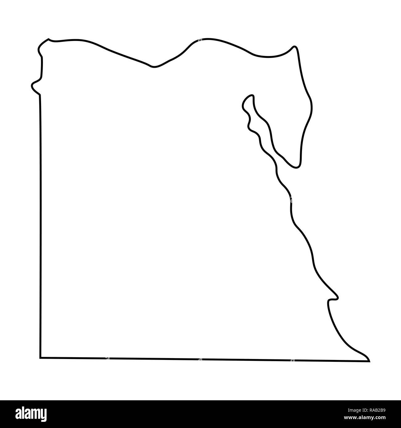Mappa di Egitto - contorno. Silhouette di Egitto mappa immagine Foto Stock
