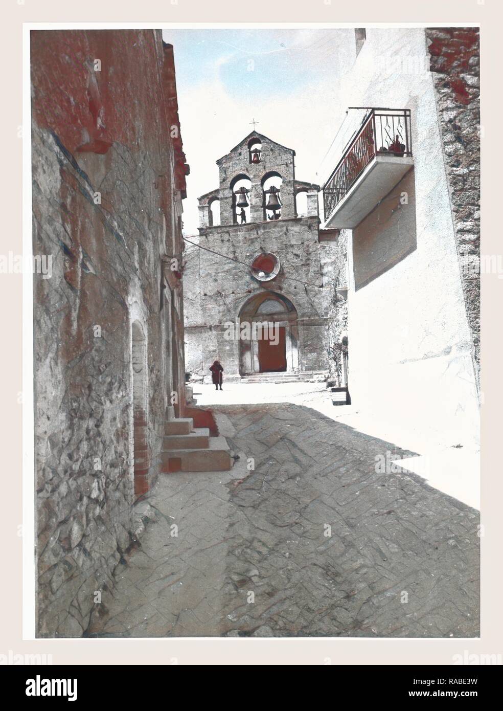 Abruzzo L'Aquila Castelvecchio Calvisio chiesa parrocchiale, questa è la mia Italia, il paese italiano di storia visiva reinventato Foto Stock