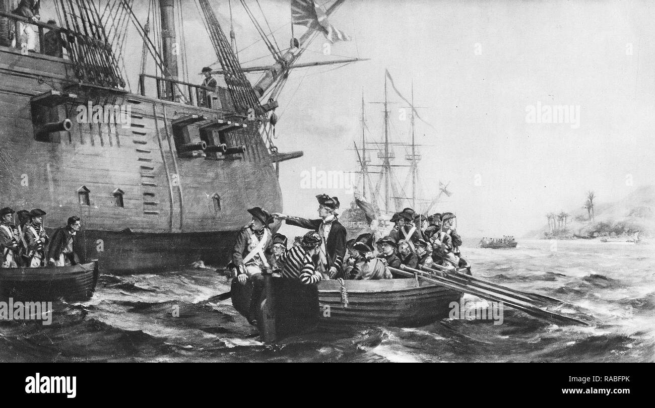 Il capitano James Cook fa la sua ultima visita alle Hawaii, dove è stato ucciso nel tentativo di recuperare un furto di longboat. Foto Stock