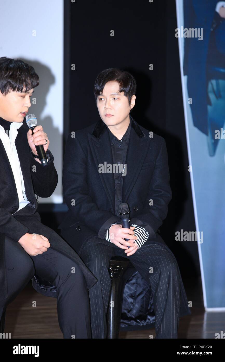 Seul in Corea. 02Jan, 2019. Il M.C Max, il più popolare rock band promosso il loro nono album 'circolare' a Cheongdam-dong di Seoul, Corea sulla 02th gennaio 2019.(Cina e Corea diritti) Credito: TopPhoto/Alamy Live News Foto Stock