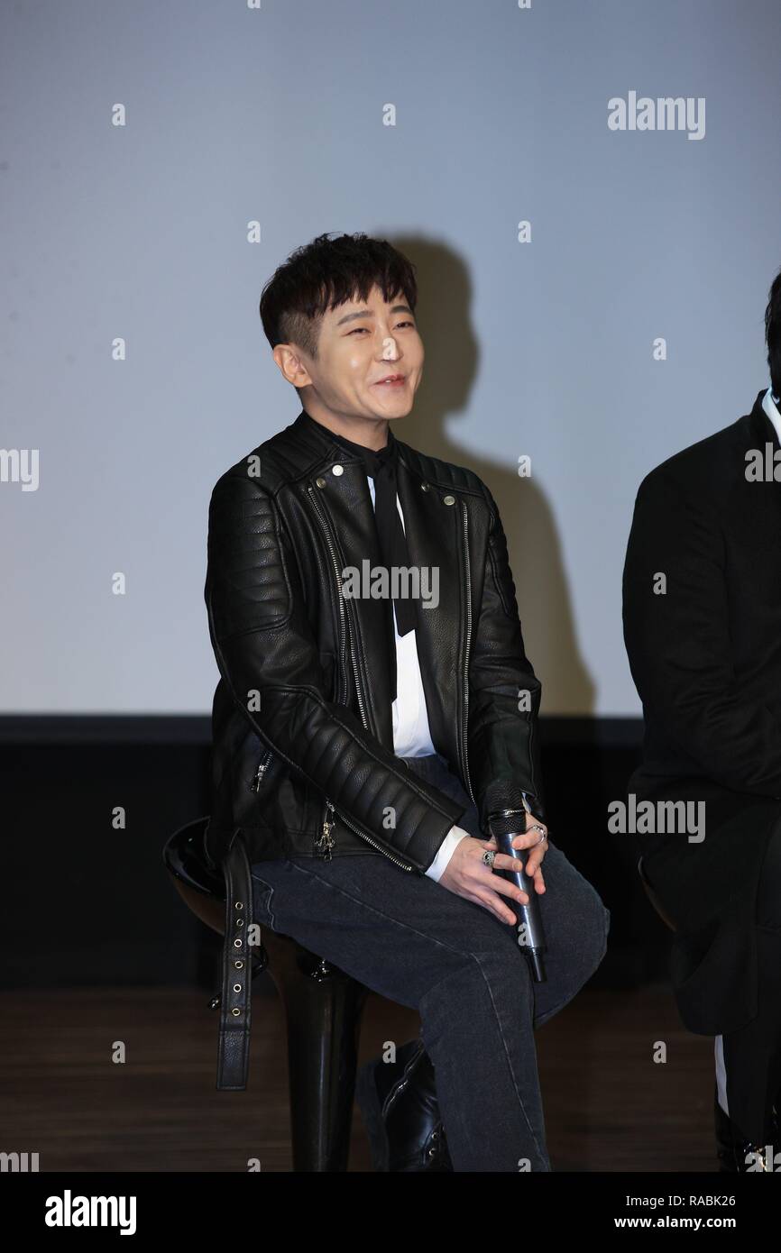 Seul in Corea. 02Jan, 2019. Il M.C Max, il più popolare rock band promosso il loro nono album 'circolare' a Cheongdam-dong di Seoul, Corea sulla 02th gennaio 2019.(Cina e Corea diritti) Credito: TopPhoto/Alamy Live News Foto Stock