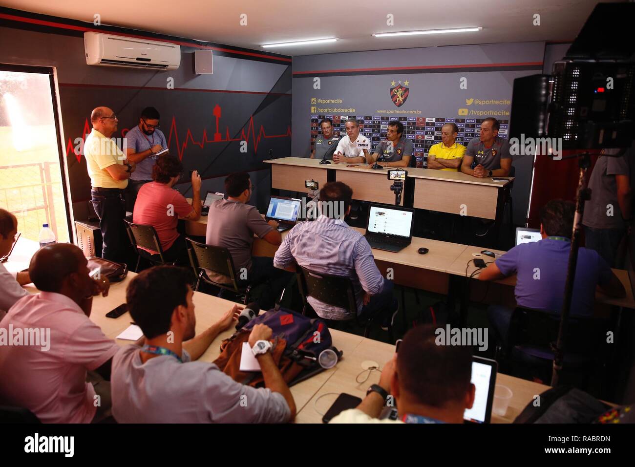 PE - Recife - 03/01/2019 - Presentazione Milton Cruz per Sport Recife - conferenza stampa durante la presentazione del nuovo allenatore di Sport Recife, Milton Cruz per la stagione 2019 dal club di Pernambuco, questo Giovedi (03) Foto: Paulo Paiva / AGIF Foto Stock