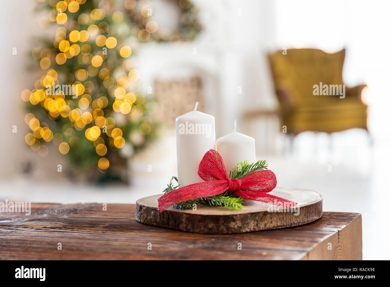 Decorazione di natale, sfondo per le vacanze Foto Stock