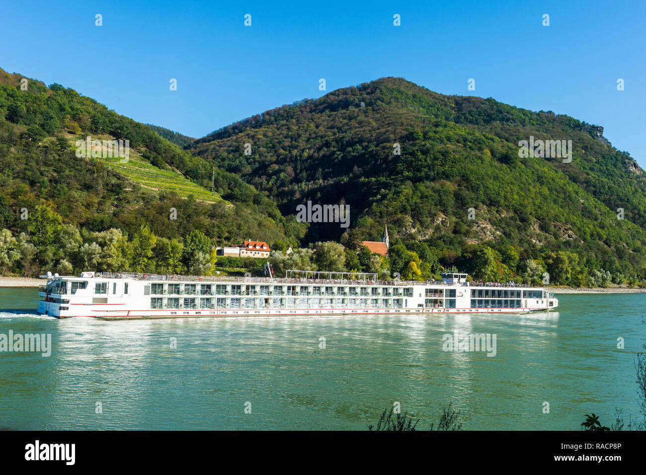 La nave di crociera sul Danubio, Wachau Austria, Europa Foto Stock