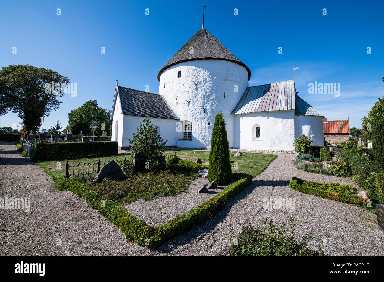 Nylars Round Church, Bornholm, Danimarca, Scandinavia, Europa Foto Stock