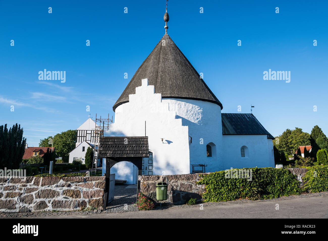 Ny round church, Bornholm, Danimarca, Scandinavia, Europa Foto Stock