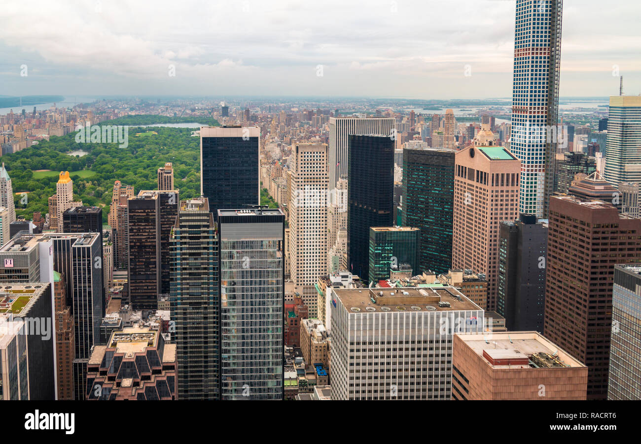 Central Park, Manhattan dalla sommità della roccia, New York, Stati Uniti d'America, America del Nord Foto Stock