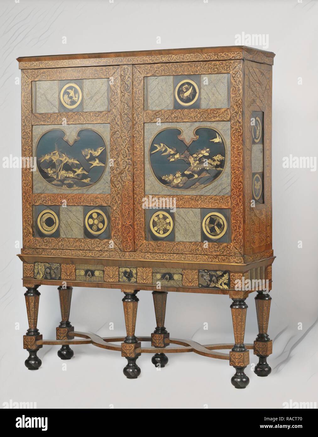 Cabinet, anonimo, c. 1690 - c. 170. Reinventato da Gibon. Arte Classica con un tocco di moderno reinventato Foto Stock