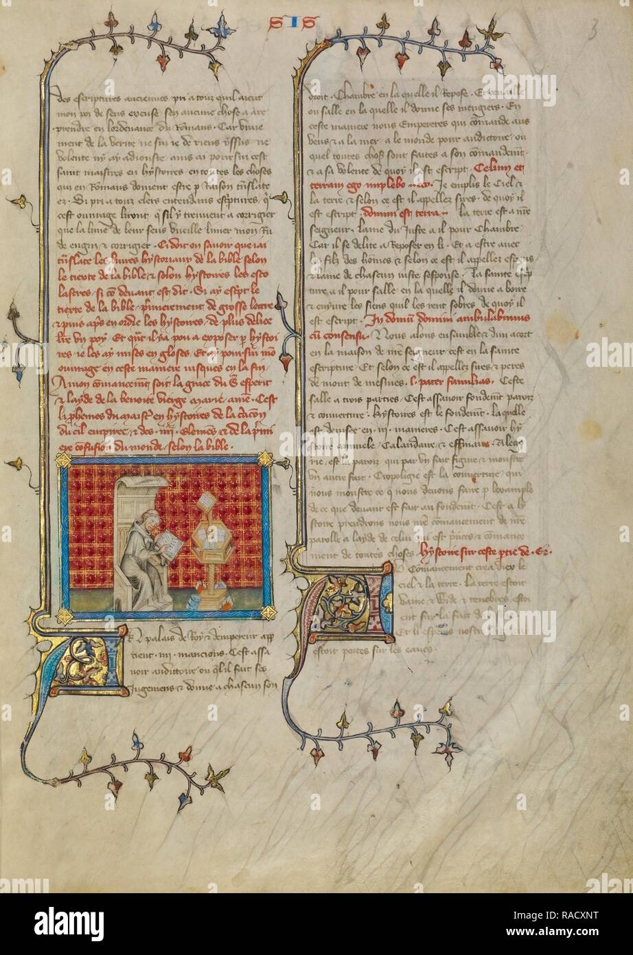 Pietro Comestor Lettura, maestro di Jean de Mandeville (francese, attivo 1350 - 1370), Parigi, Francia, circa 1360 - 1370 reinventato Foto Stock