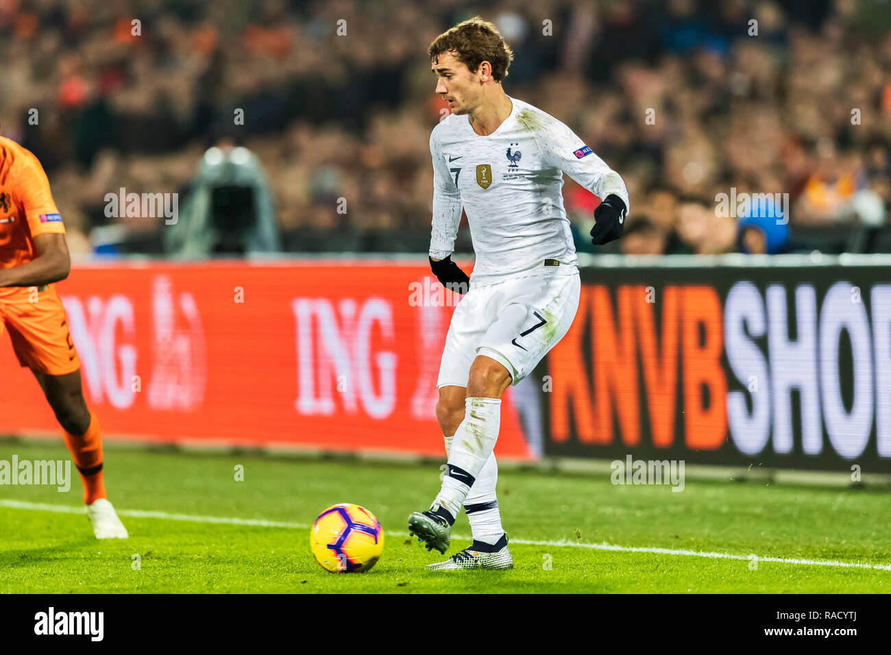 Rotterdam, Paesi Bassi 16 novembre 2018 Soccer Paesi Bassi v Francia L+R Antoine Griezmann (Frankrijk) Foto Stock
