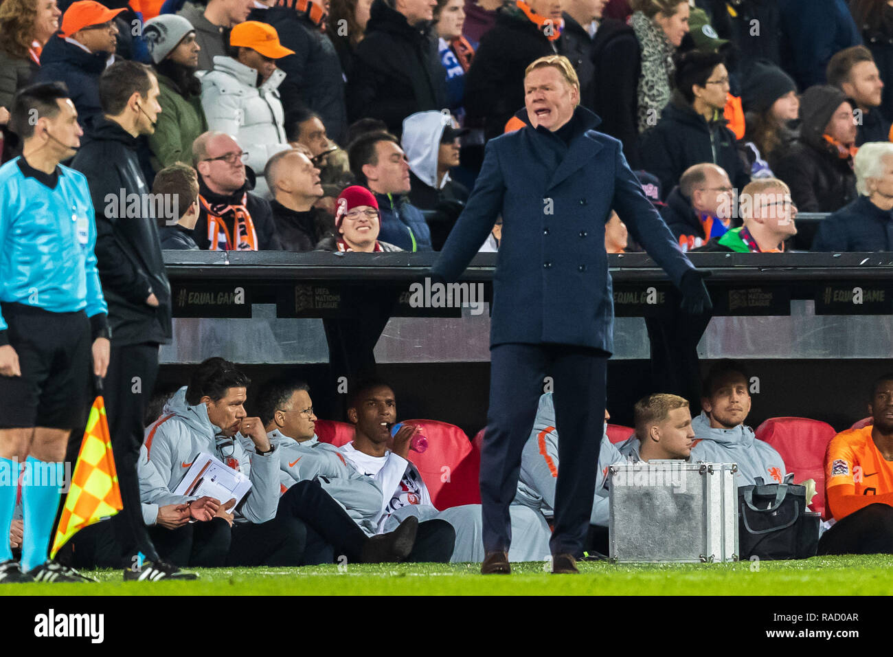 Rotterdam, Paesi Bassi 16 novembre 2018 Soccer Paesi Bassi v Francia bondscoach Ronald Koeman (Paesi Bassi) Foto Stock