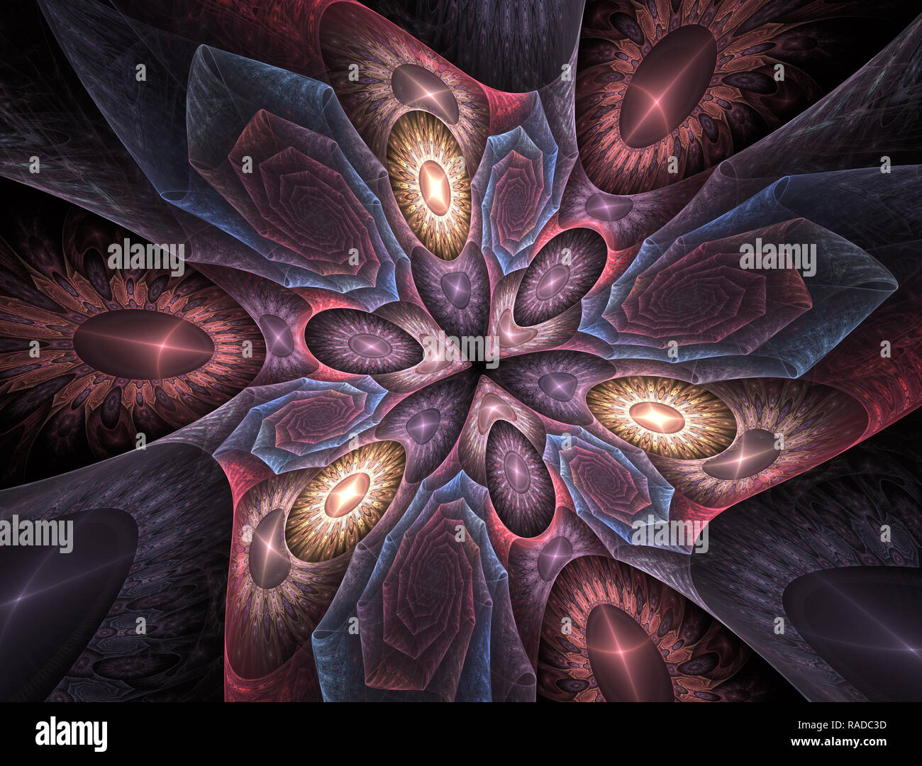 Abstract caleidoscopio dello sfondo. Bella caleidoscopio multicolore design unico. Foto Stock
