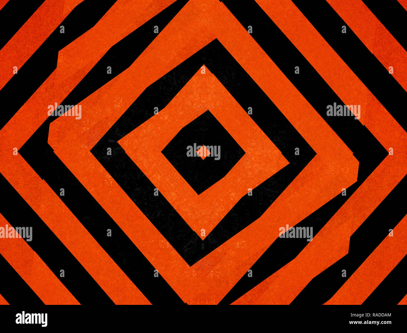 Textured arancione e nero a strisce forme di diamante sfondo Foto Stock