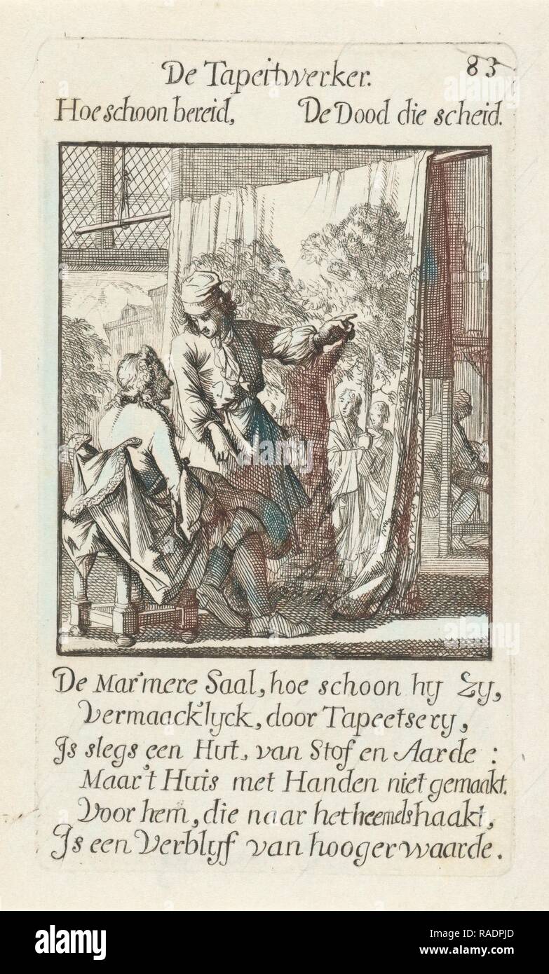 Tessitore di tappeti, Jan Luyken, 169. Reinventato da Gibon. Arte Classica con un tocco di moderno reinventato Foto Stock
