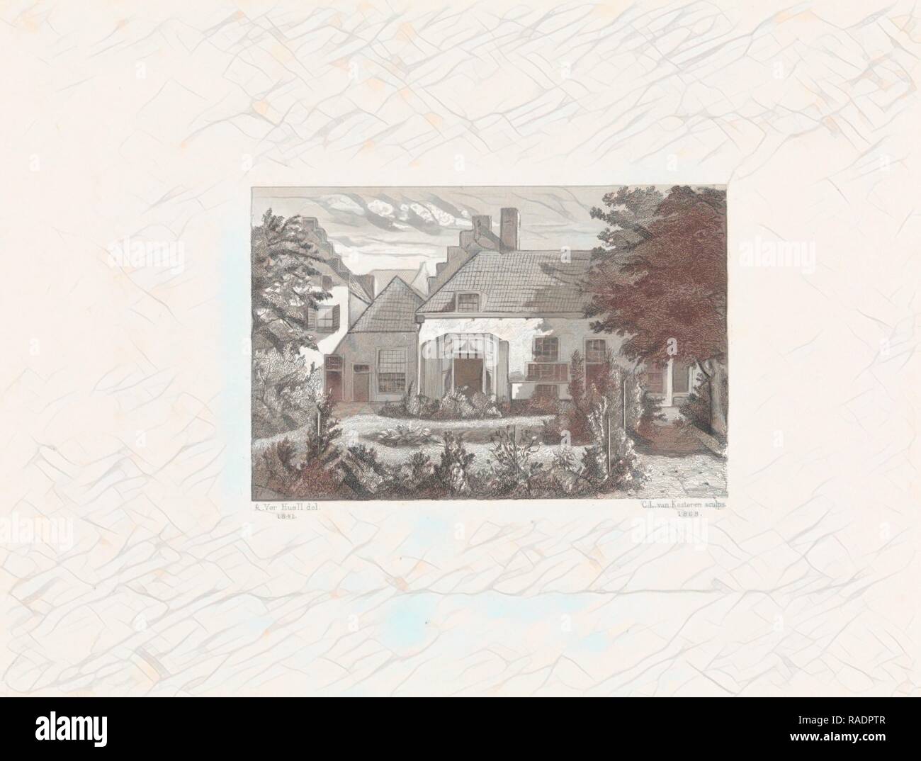 Retro di una casa, Christiaan Lodewijk van Kesteren, 186. Reinventato da Gibon. Arte Classica con un tocco di moderno reinventato Foto Stock