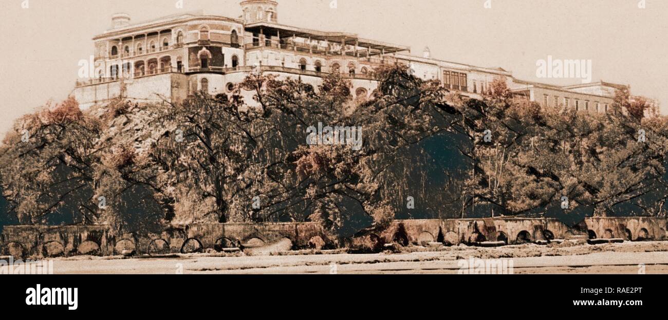 Il Messico, il Castello di Chapultepec, Jackson, William Henry, 1843-1942, castelli e palazzi, Messico, Chapultepec, 188 reinventato Foto Stock