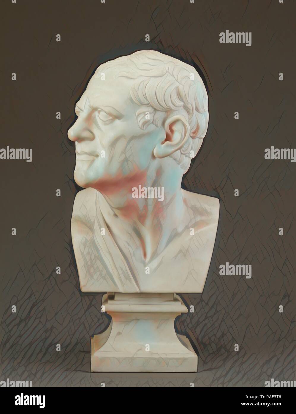 Il busto di un uomo, Giuseppe Wilton (inglese, 1722 - 1803), in Inghilterra, in 1758, marmo, 59,7 cm (23 1,2 in.). Reinventato Foto Stock