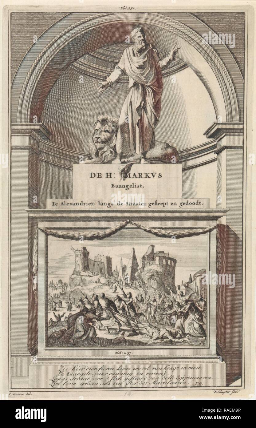 Marco Evangelista, Jan Luyken, Zacharias Chatelain (II), François Halm. Reinventato da Gibon. Arte Classica con un reinventato Foto Stock