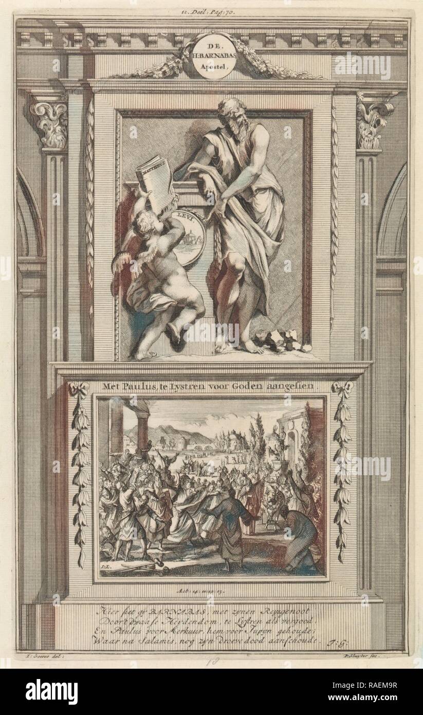 Apostolo Barnaba, Jan Luyken, Zacharias Chatelain (II), François Halm. Reinventato da Gibon. Arte Classica con un moderno reinventato Foto Stock