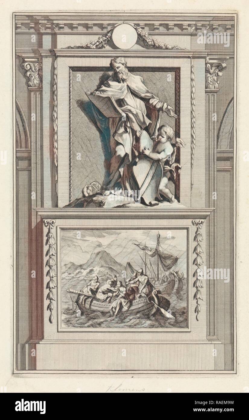 H. Clemente di Roma, Padre della Chiesa, Jan Luyken, Zacharias Chatelain (II. Reinventato da Gibon. Arte Classica con un reinventato Foto Stock