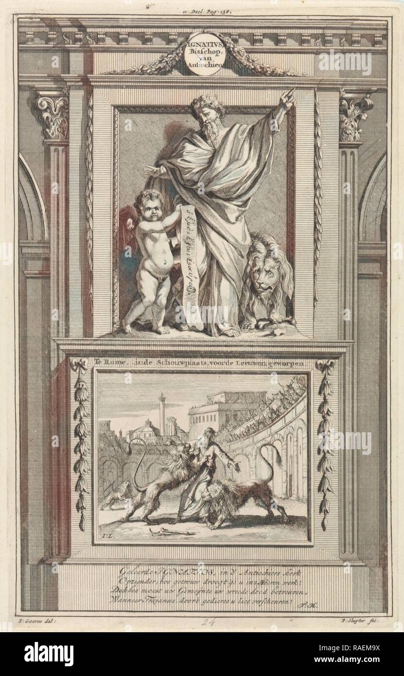 Sant Ignazio di Antiochia, Padre apostolico, Jan Luyken, Zacharias Chatelain (II. Reinventato da Gibon. Arte Classica con reinventato Foto Stock