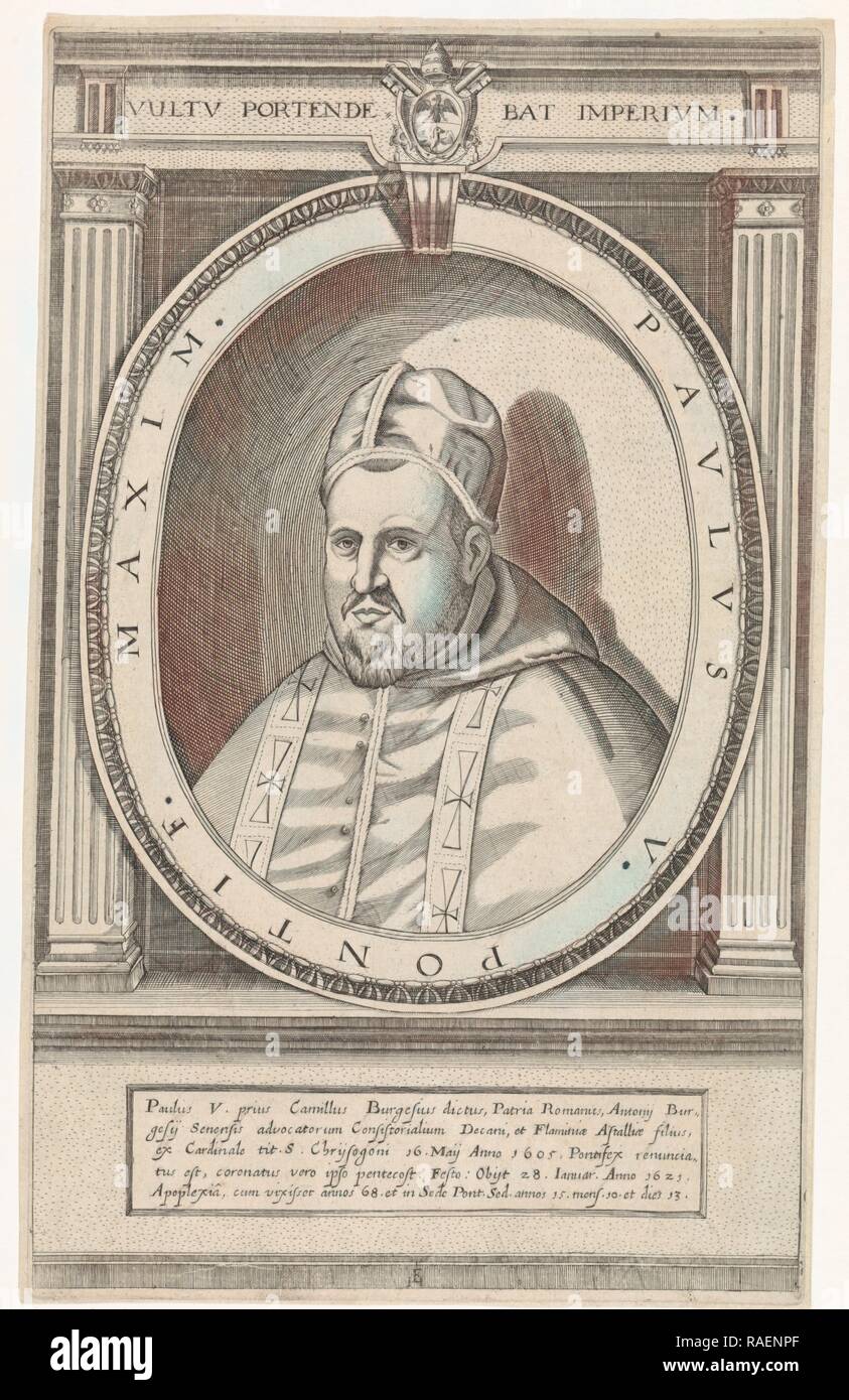 Ritratto di papa Paolo V, Friedrich van Hulsen, 1590 - 166. Reinventato da Gibon. Arte Classica con un tocco di moderno reinventato Foto Stock
