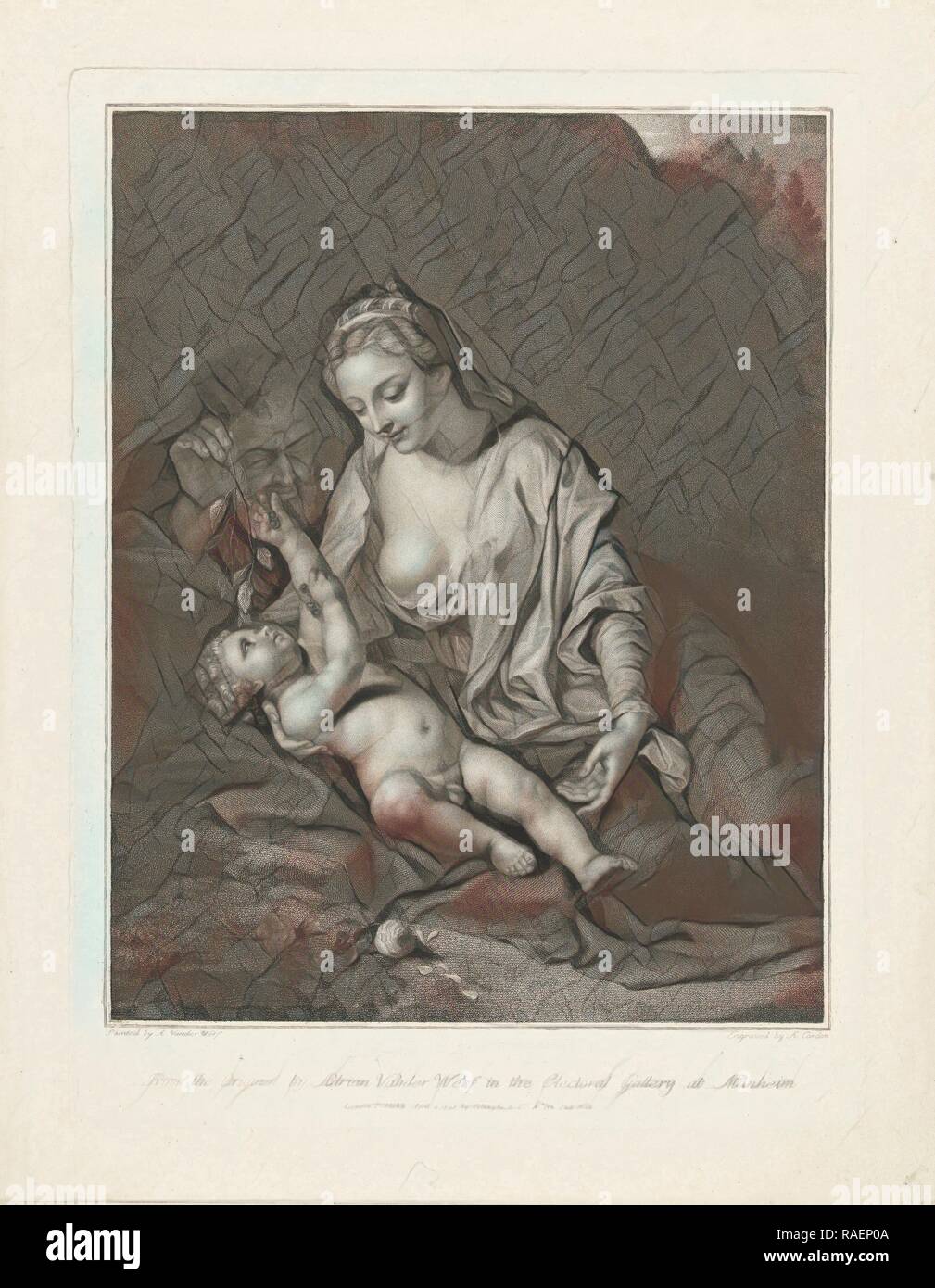Maria e Giuseppe con il Bambino, Antoine Cardon, Colnaghi & Co, 179. Reinventato da Gibon. Arte Classica con un moderno reinventato Foto Stock