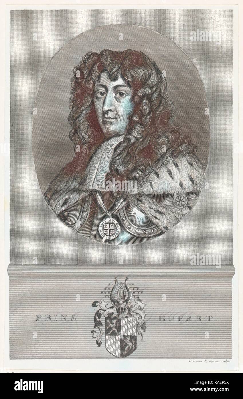 Ritratto di Rupert, Principe Palatino, Prins van de Palts, Christiaan Lodewijk van Kesteren, Peter Lely (Sir reinventato Foto Stock