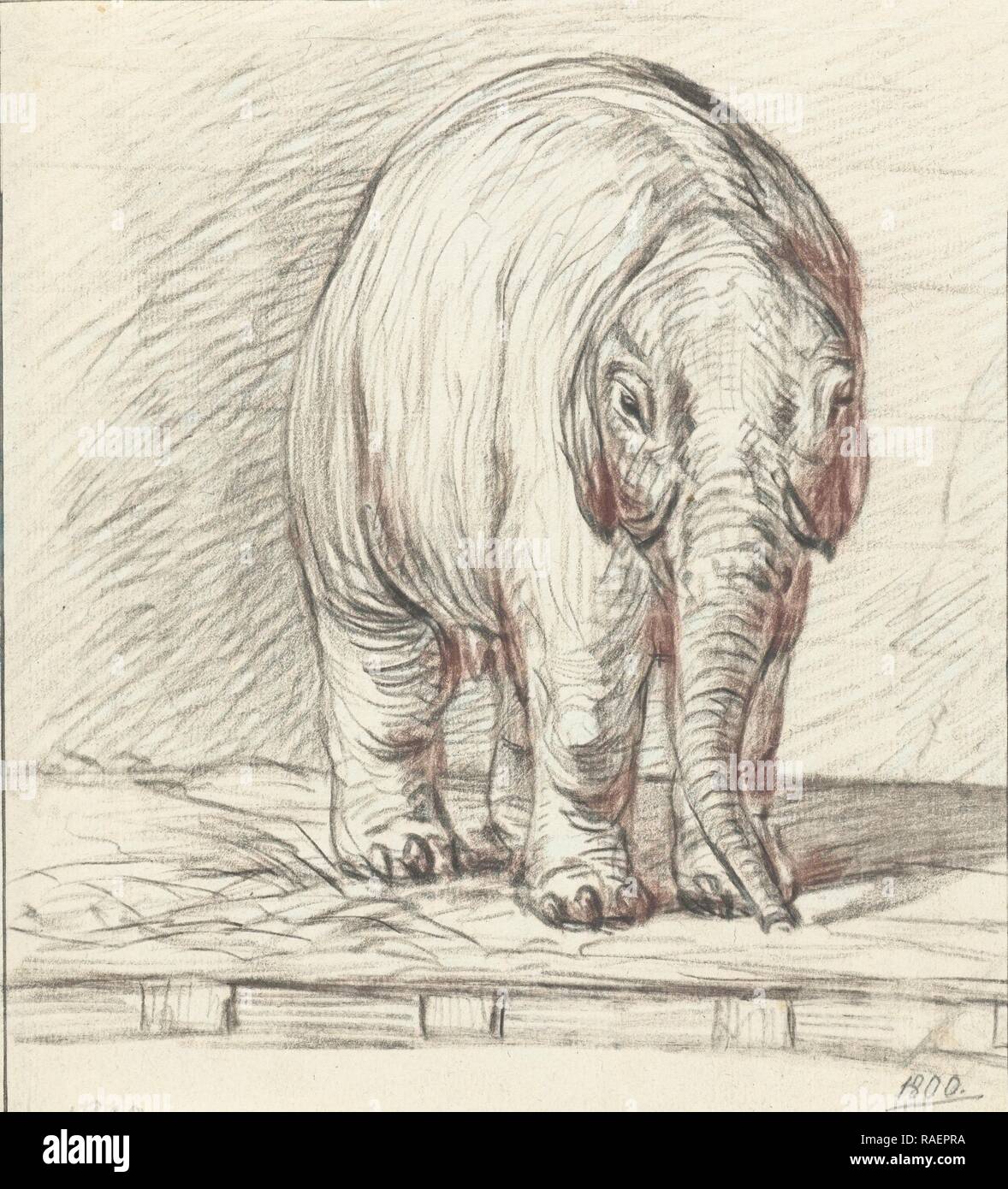 Piedi di elefante, Jean Bernard, 180. Reinventato da Gibon. Arte Classica con un tocco di moderno reinventato Foto Stock