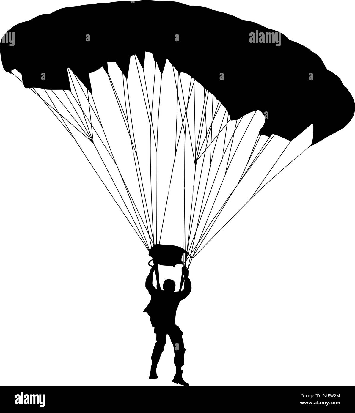 Parachutist vettore silhouette Illustrazione Vettoriale