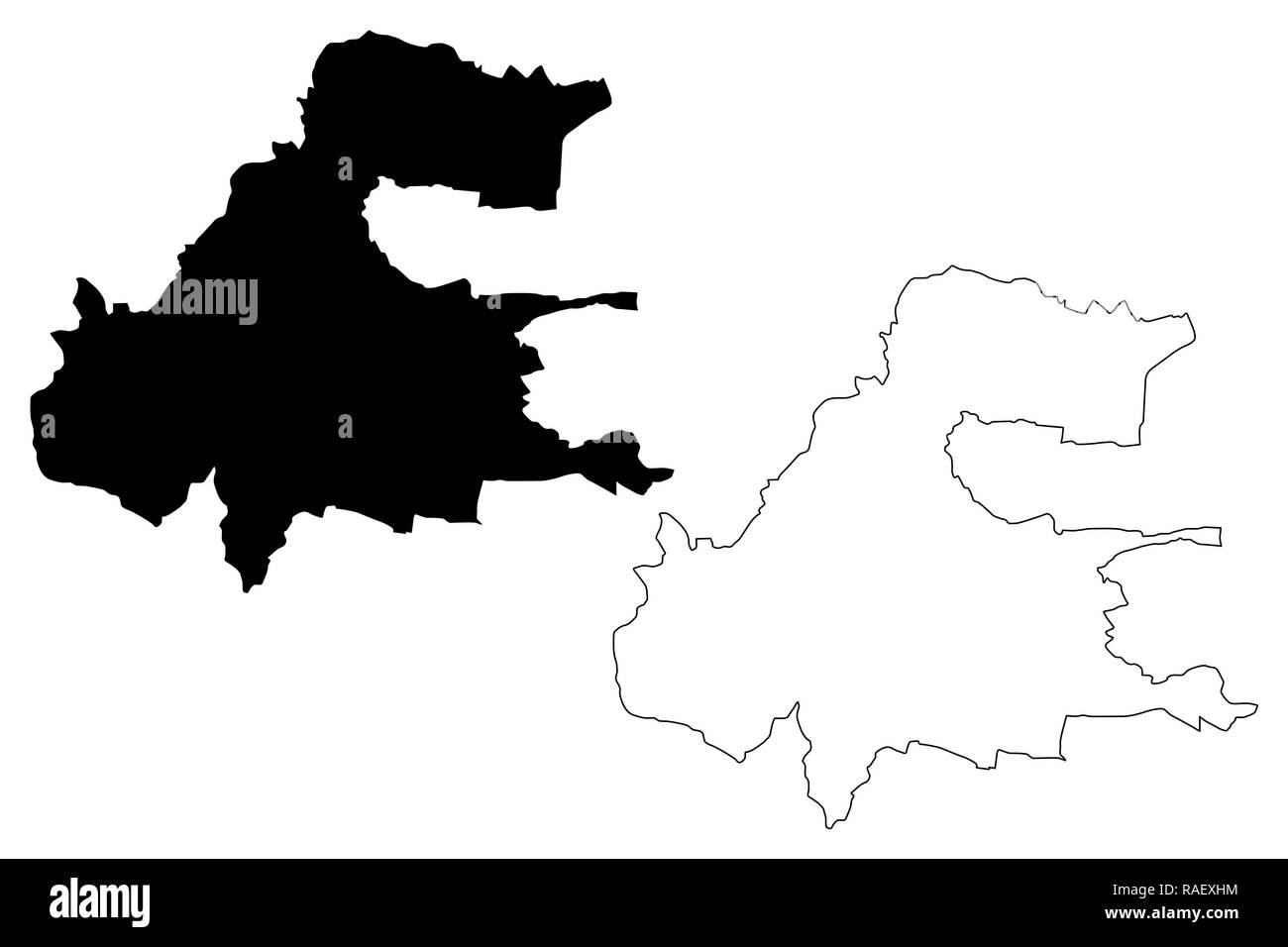 Presov città (Slovacchia, Repubblica Slovacca city) mappa illustrazione vettoriale, scribble schizzo città di Presov mappa Illustrazione Vettoriale