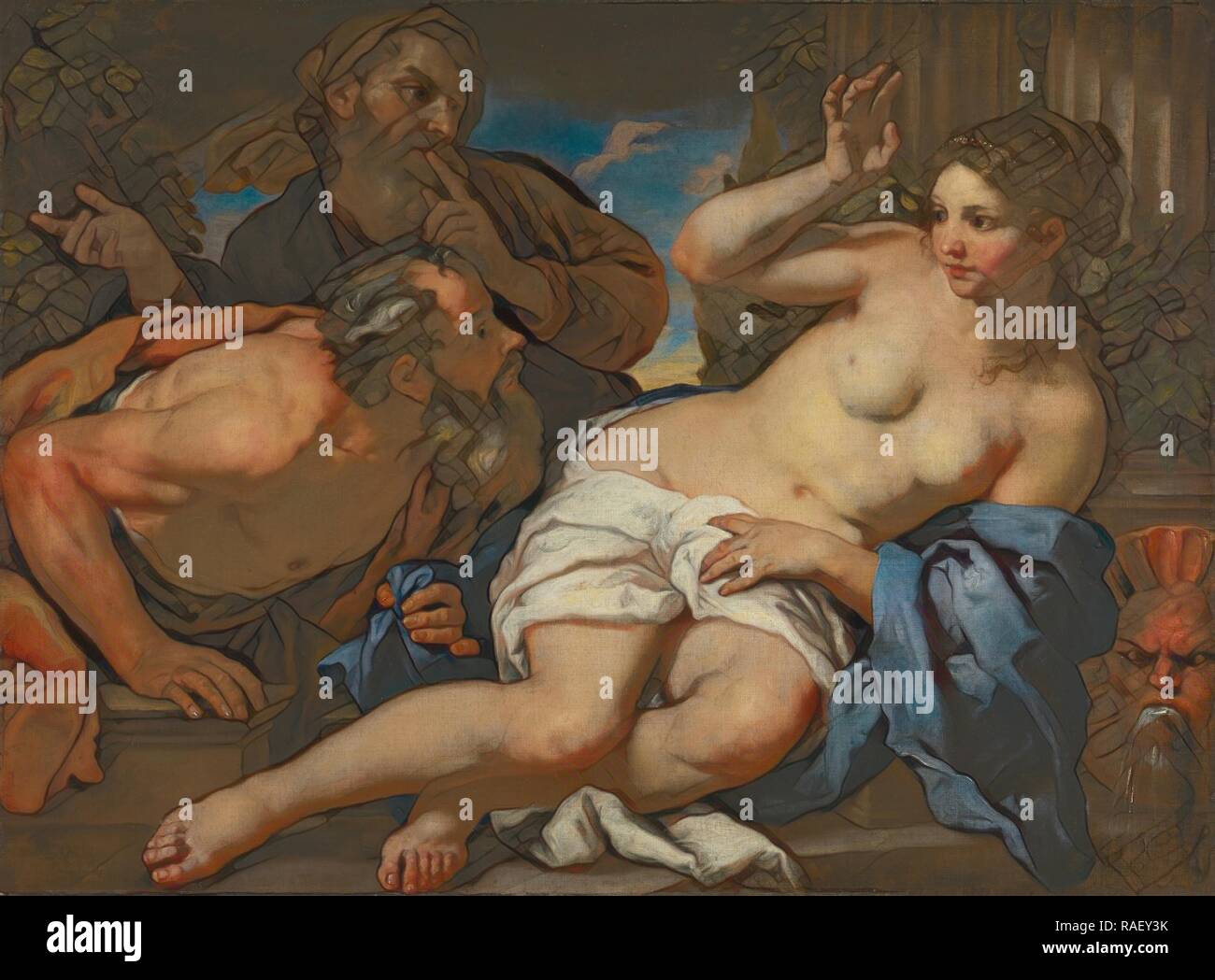 Susanna e i vecchioni, Johann Carl Loth (tedesco, 1632 - 1698), quarto trimestre del XVII secolo, olio su tela, 101,3 reinventato Foto Stock