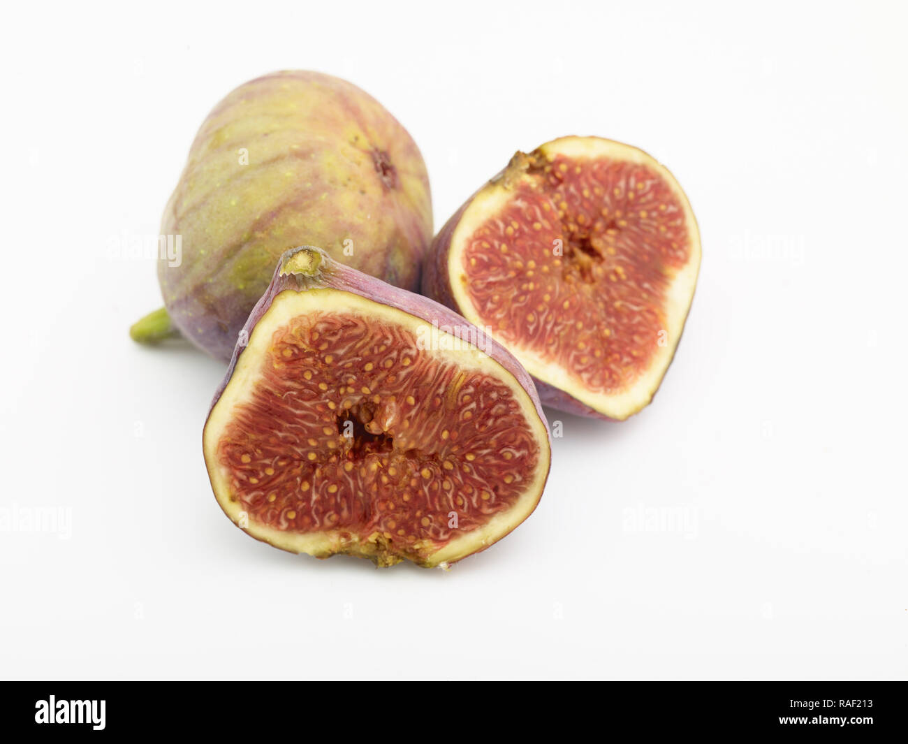 Sweet Fichi still-life cibo fotografia contro uno sfondo chiaro Foto Stock