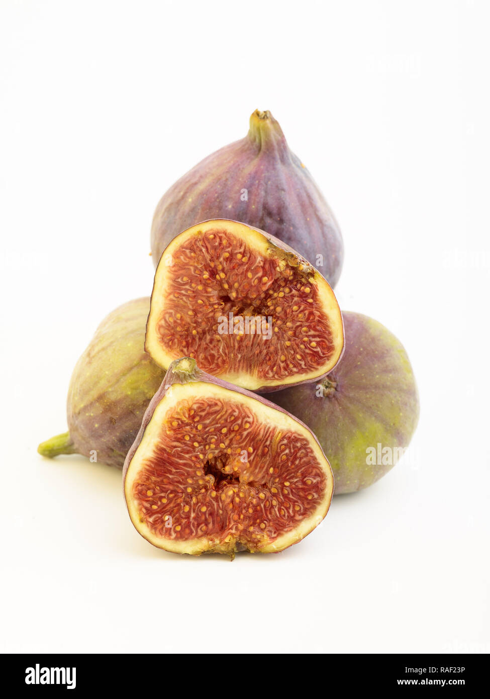 Fig frutto contro uno sfondo bianco, cibo still-life fotografia Foto Stock