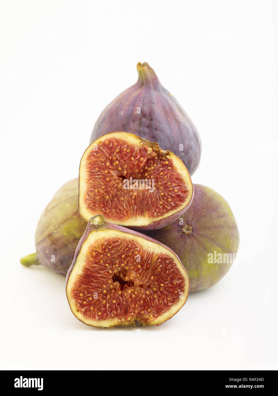 Fig frutto contro uno sfondo bianco, cibo still-life fotografia Foto Stock