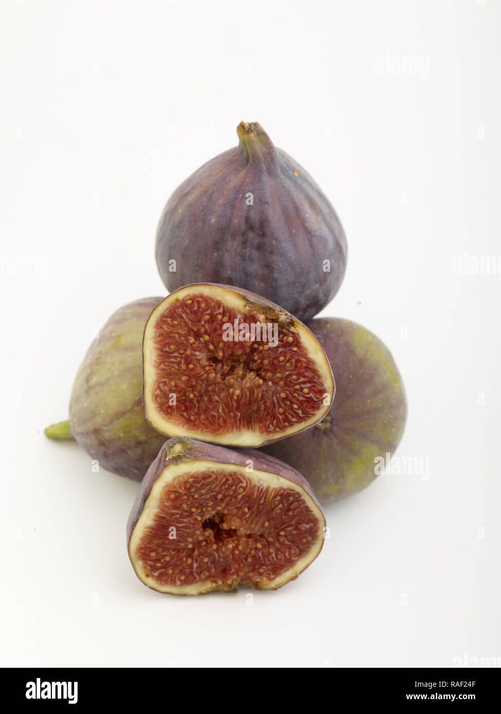 Fig frutto contro uno sfondo bianco, cibo still-life fotografia Foto Stock
