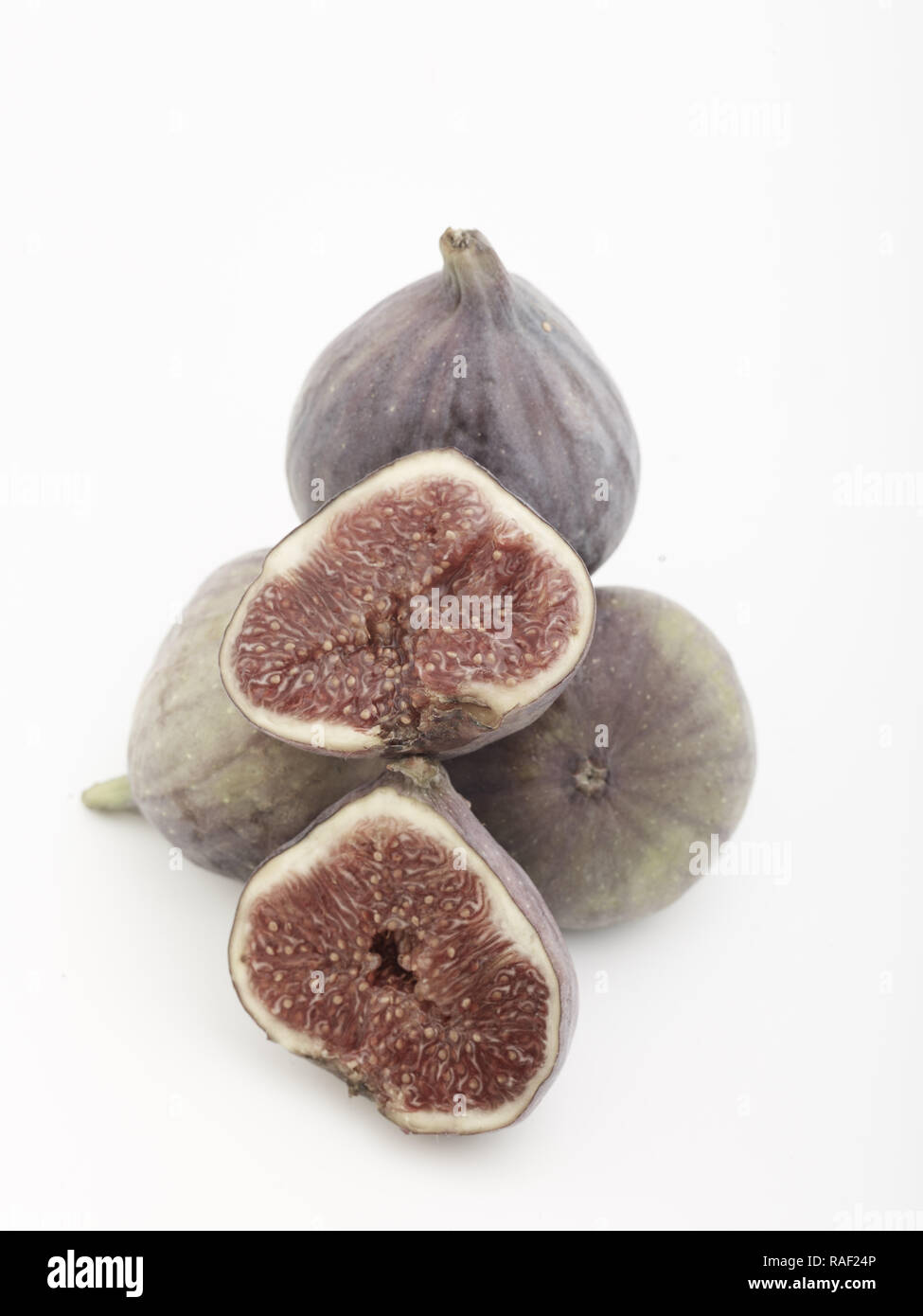 Fig frutto contro uno sfondo bianco, cibo still-life fotografia Foto Stock